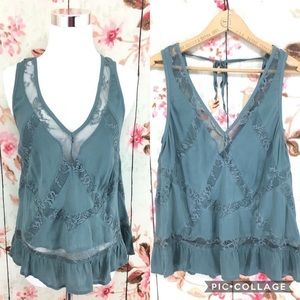 Sage Green AEO Lace Tank